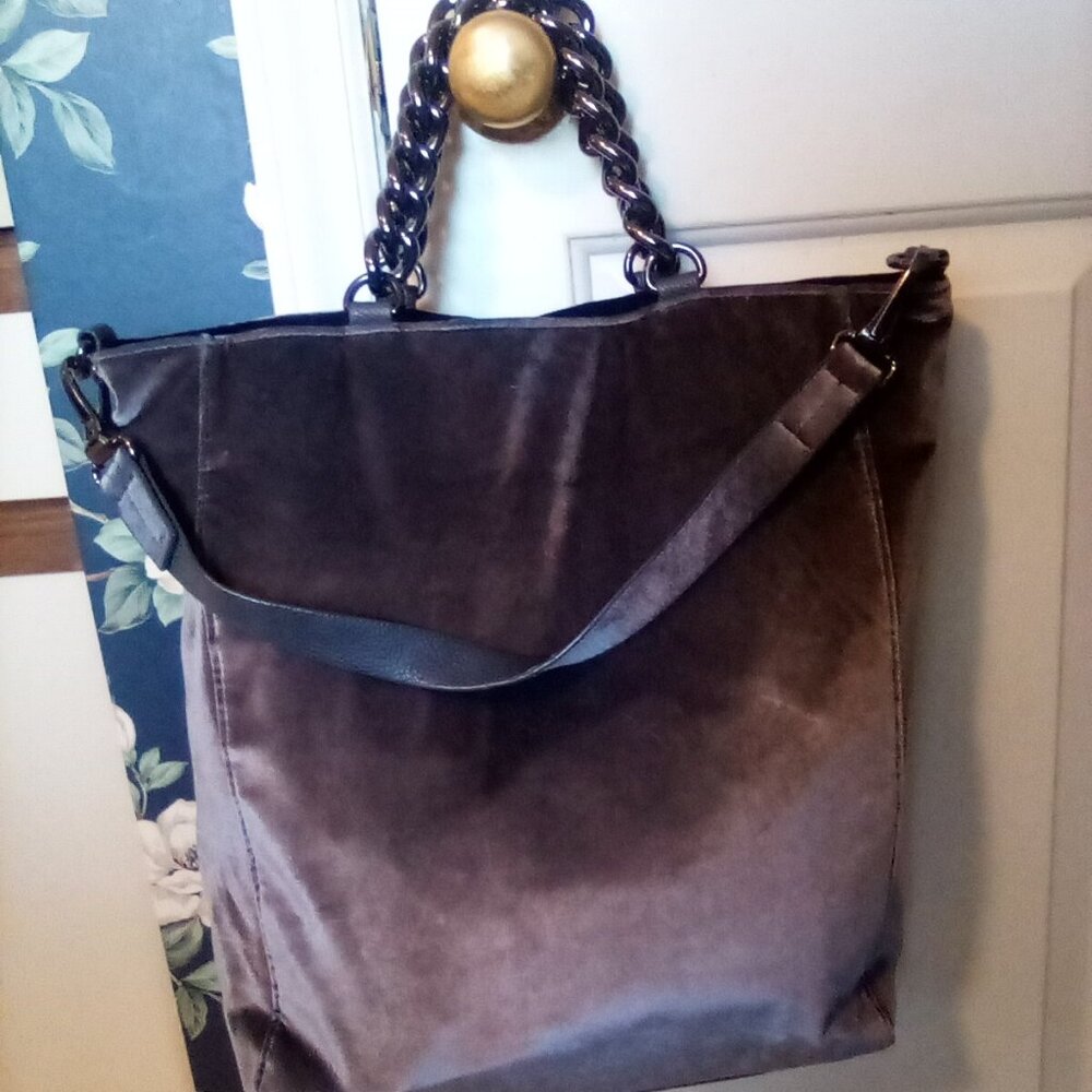 DEUX LUX Grey Velvet Tote